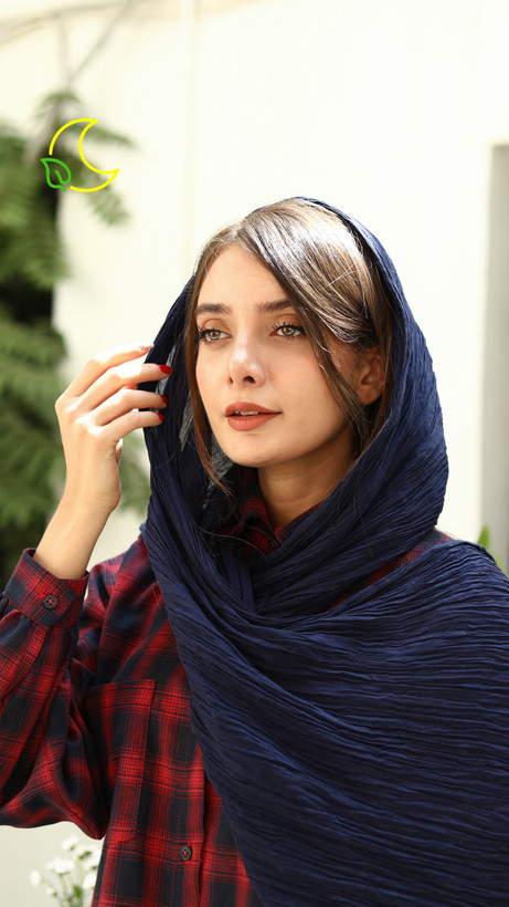 شال چروک بلند ، وال نخی هندی - فروشگاه ماه و برگ