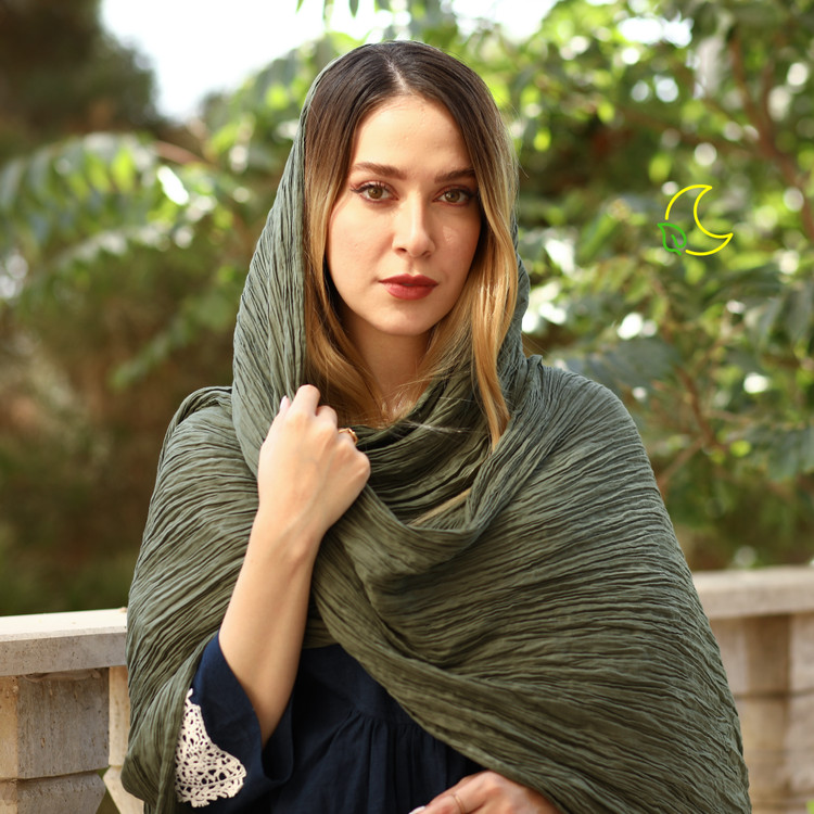 شال چروک بلند ، وال نخی هندی - فروشگاه ماه و برگ