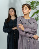 پیراهن بلند لینن یقه دالبر کد ۲۸۵